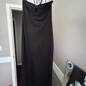 Zara - Black Midi Halter Dress